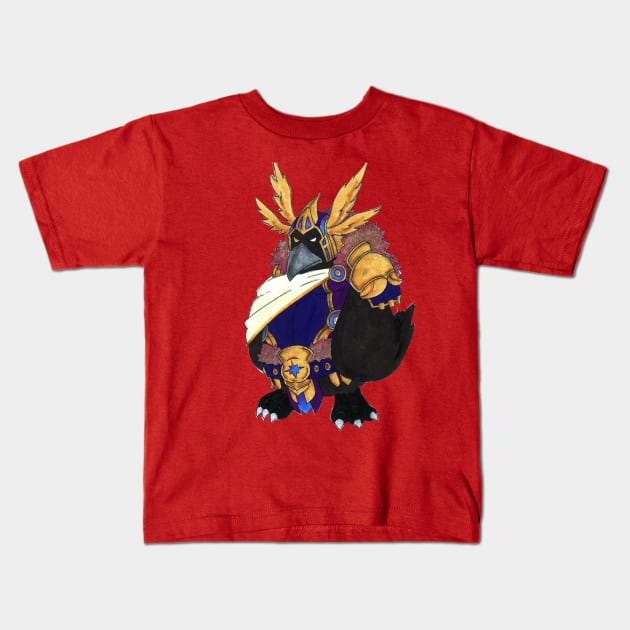 Great Odin Raven Kids T-Shirt by Quadknif